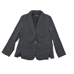 Lane Bryant Black Blazer Size 18 Plus Rayon One Button Lined